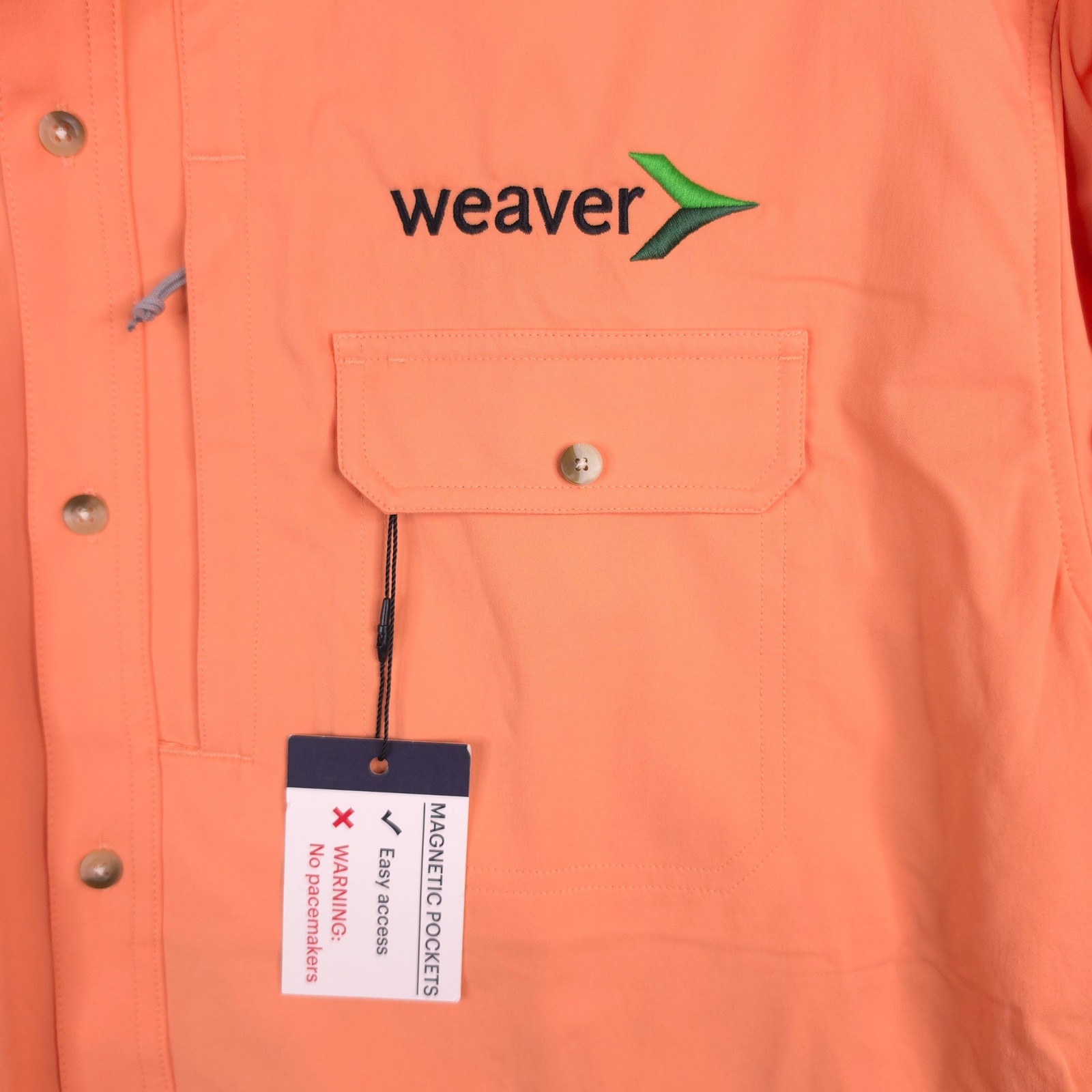 Poncho Outdoors Men Xl Regular Fit Weaver Fishing Shirt Peach Long Sleeve Nwt — image 4 of 8